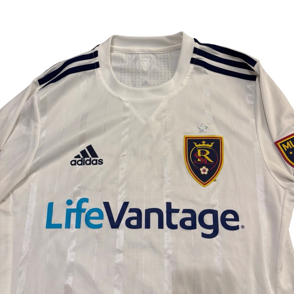 Adidas Real Salt Lake MLS Jersey Mens‎ Medium White Long Sleeve Adizero Soccer